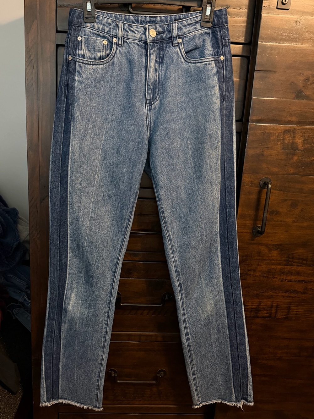 Women’s Mo & Co edition Jeans Two-Tone Blue Straight-Leg Jeans size 27
